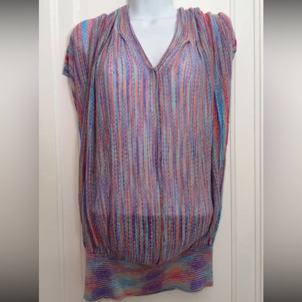 Moda International Multicolor linen blend Women's Top size xs